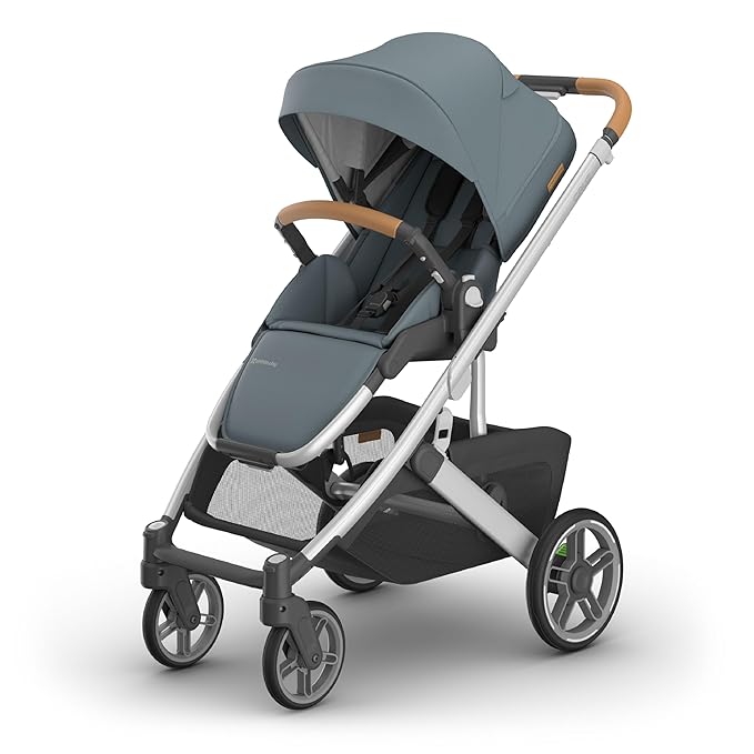 Cruz V3 Stroller | Stone Blue/Silver Frame/Sand Leather