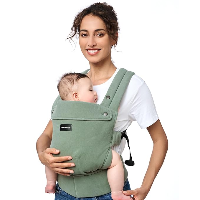 Momcozy Baby Carrier with Natural Cotton Linen Sage Green