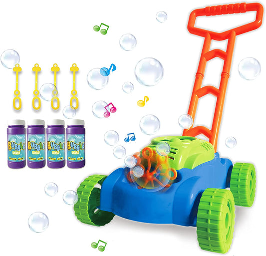 ToyVelt Bubble Lawn Mower for Kids - Automatic Bubble Machine with Music Sounds Best Toys for Toddlers Plus 4 x Bottles of Solution & 4 x Sticks - for Boys & Girls Ages 3 -12 Years Old