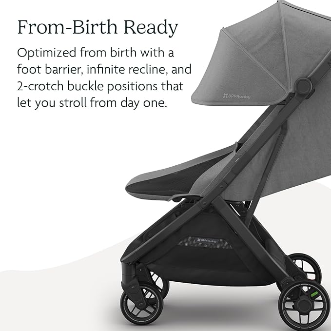 Minu V3 Travel Stroller | Charcoal Mélange/Carbon Frame/Saddle Leather