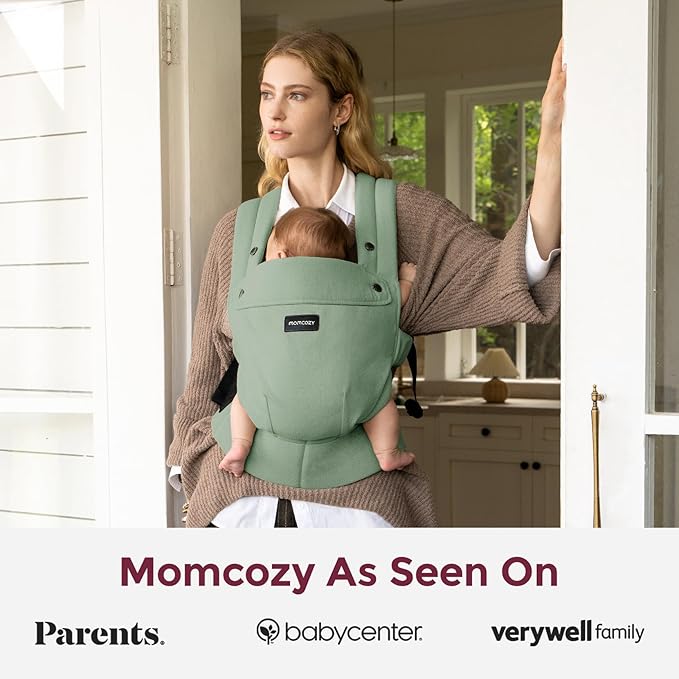 Momcozy Baby Carrier with Natural Cotton Linen Sage Green