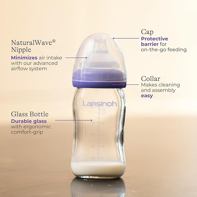 Anti-Colic Glass Baby Bottles, 5 Ounces