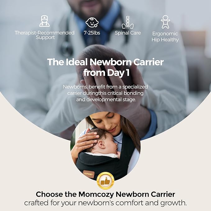 Momcozy Newborn Carrier WeeSnug Black