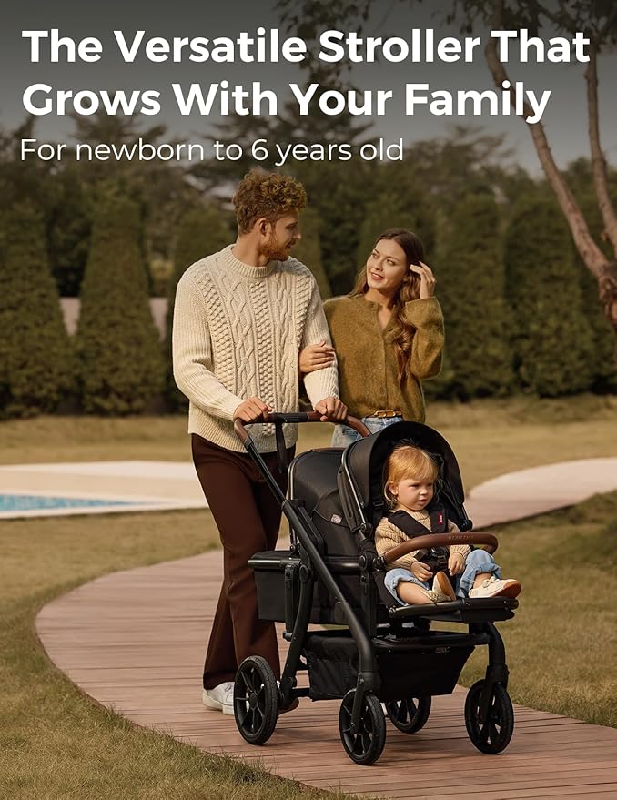 Momcozy ChangeGo Convertible Single-to-Double-to-Wagon Stroller
