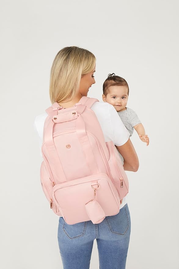 Signature Hug Pack Diaper Backpack, Bridal Rose