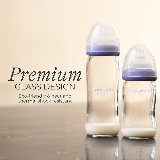Anti-Colic Glass Baby Bottles, 8 Ounces
