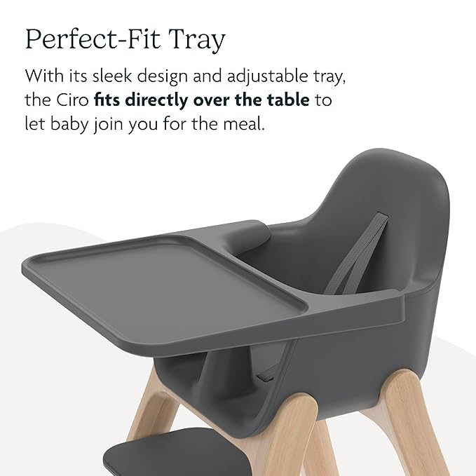 Ciro High Chair | Charcoal/Rubberwood