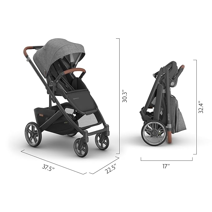 Cruz V3 Stroller | Charcoal Mélange/Carbon Frame/Saddle Leather