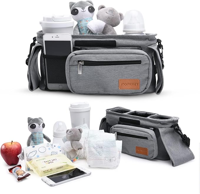 Momcozy Universal Stroller Organizer with Insulated Cup Holder