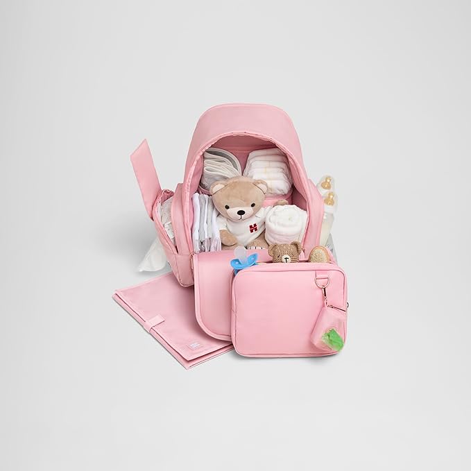 Signature Hug Pack Diaper Backpack, Bridal Rose