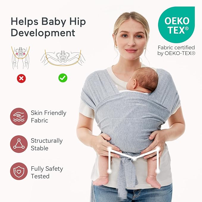 Momcozy Baby Wrap Carrier Grey