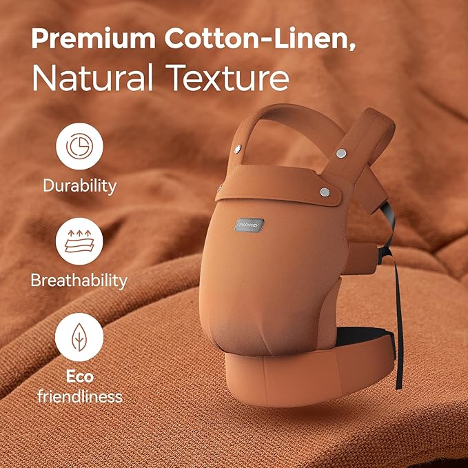 Momcozy Baby Carrier with Natural Cotton Linen Sepia