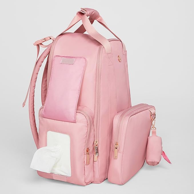 Signature Hug Pack Diaper Backpack, Bridal Rose