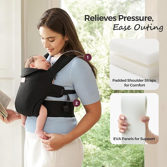 Momcozy Newborn Carrier WeeSnug Black