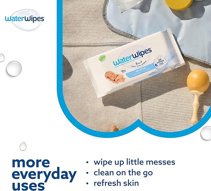 WaterWipes Sensitive+ Newborn & Baby Wipes (12 Packs)