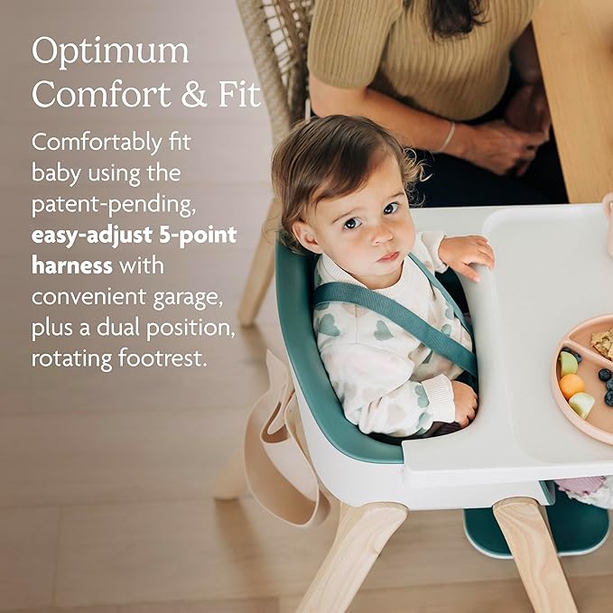 Ciro High Chair | Green/Rubberwood