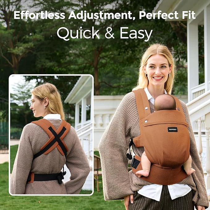 Momcozy Baby Carrier with Natural Cotton Linen Sepia