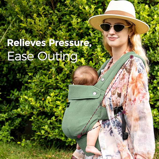 Momcozy Baby Carrier with Natural Cotton Linen Sage Green