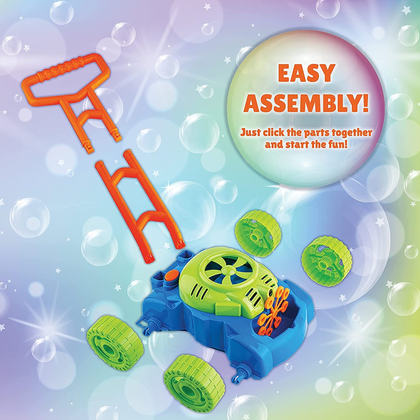 ToyVelt Bubble Lawn Mower for Kids - Automatic Bubble Machine with Music Sounds Best Toys for Toddlers Plus 4 x Bottles of Solution & 4 x Sticks - for Boys & Girls Ages 3 -12 Years Old