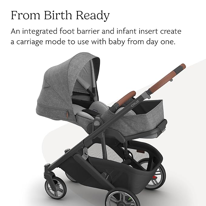 Cruz V3 Stroller | Charcoal Mélange/Carbon Frame/Saddle Leather