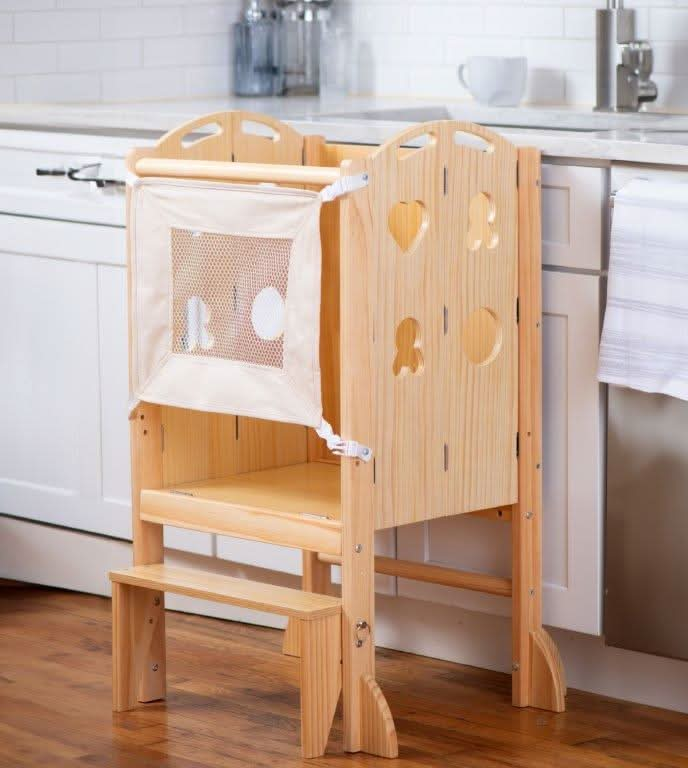 Plum - 3 in 1 Foldable Kitchen Tower, Step Stool and Chalkboard