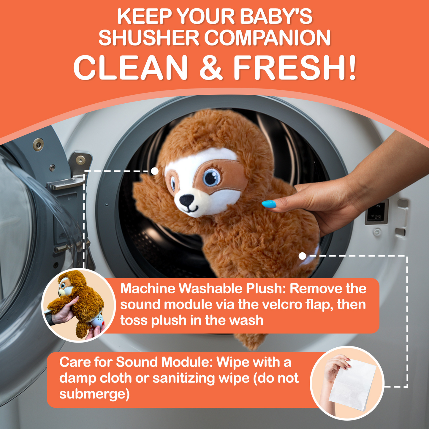 Baby Shusher Sloth Plush Sound Machine