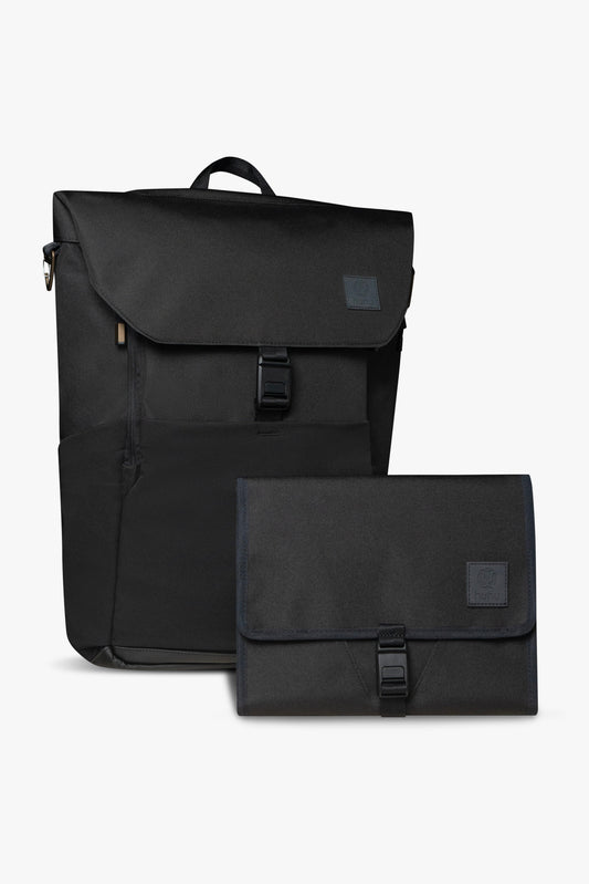 Everyday Diaper Backpack & Changing Wallet Bundle / Mid(le of the)night Black