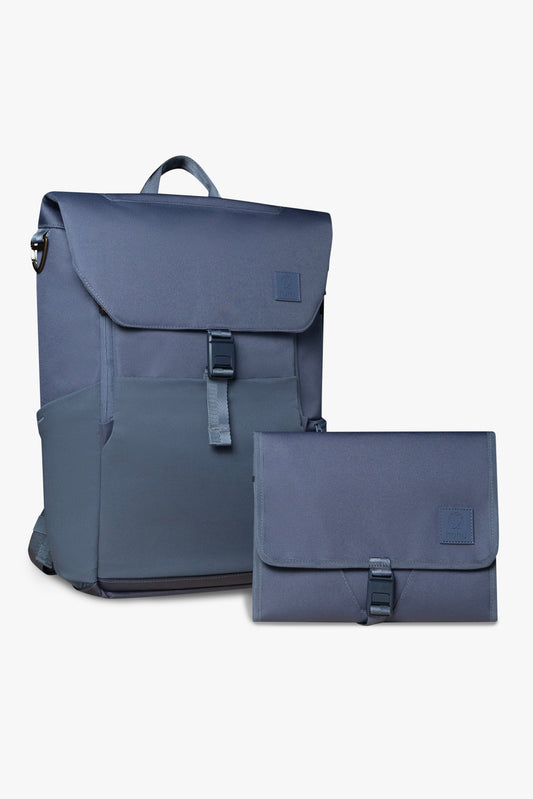 Everyday Diaper Backpack & Changing Wallet Bundle / Dusky Blue