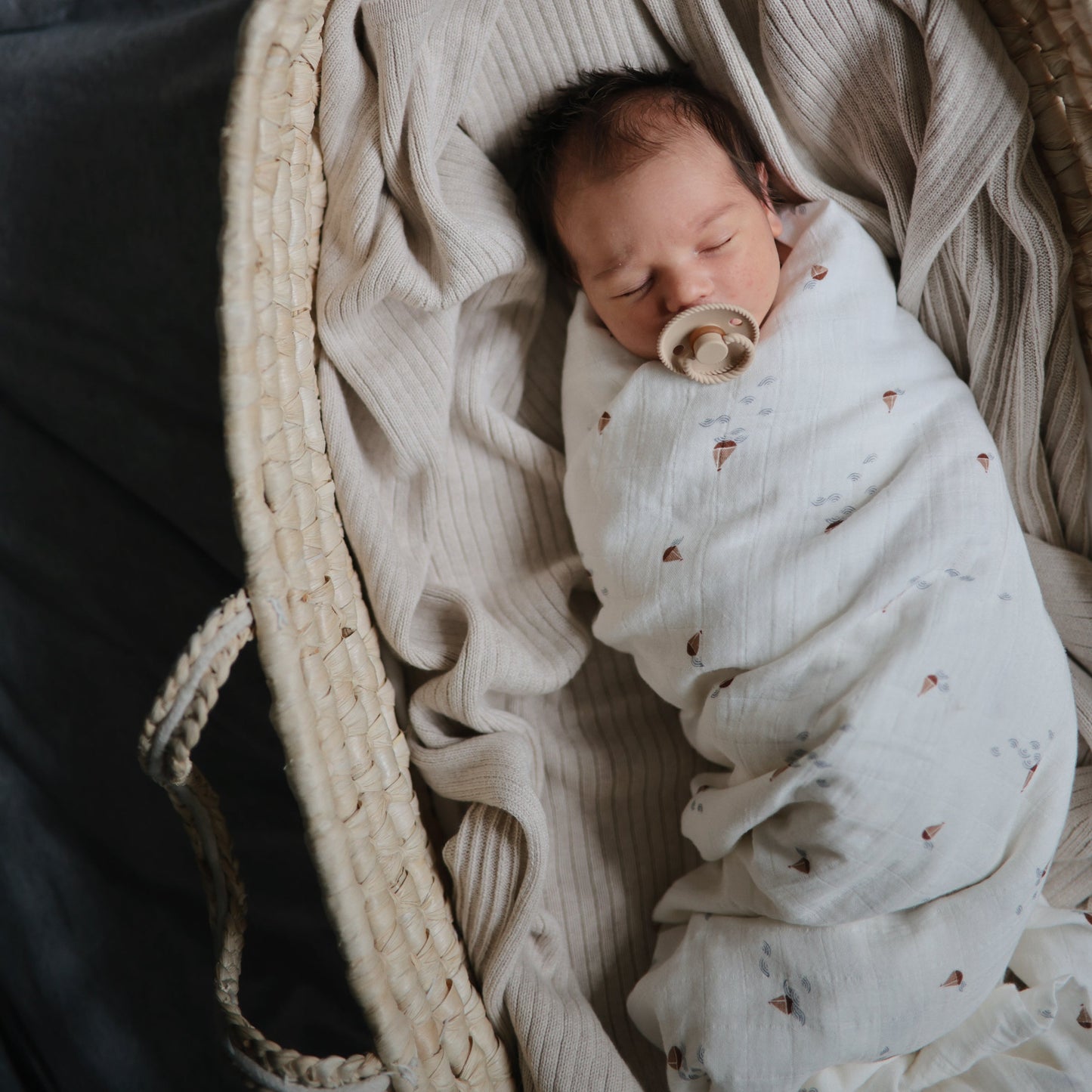 Knitted Ribbed Baby Blanket