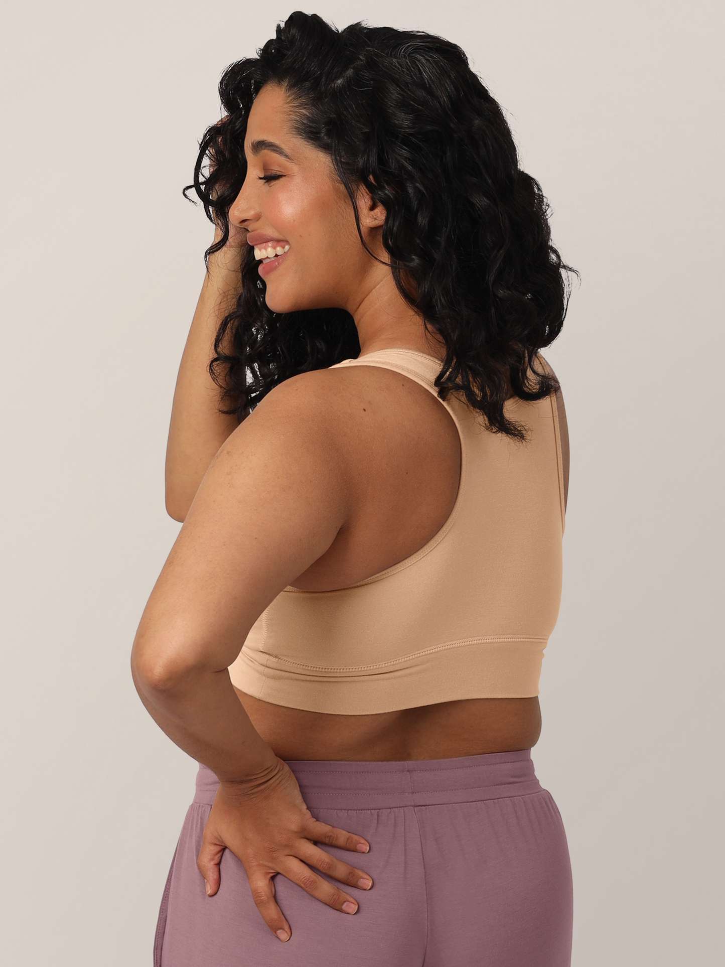 French Terry Racerback Nursing & Sleep Bra | Beige