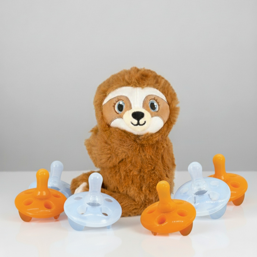 Shusher Sloth + 6-Pack Shushie™ Pacifiers
