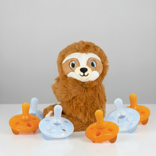 Shusher Sloth + 6-Pack Shushie™ Pacifiers