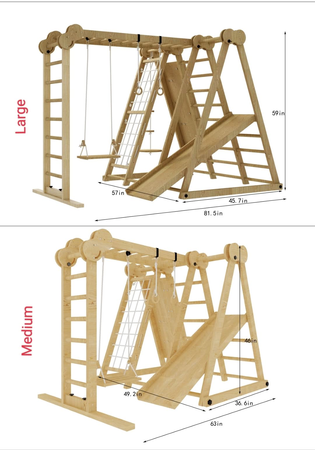 Chestnut - 8-in-1 Indoor Jungle Gym for Toddlers