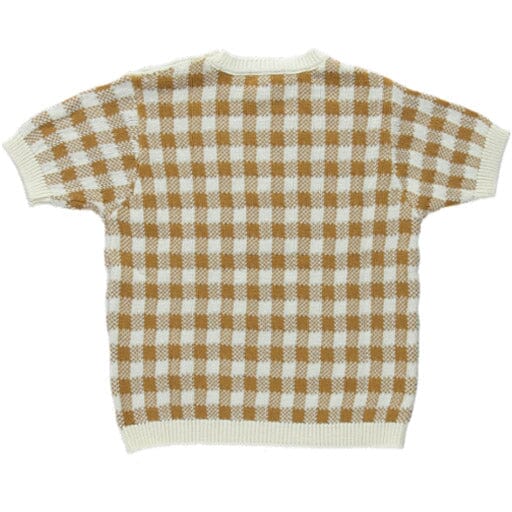 Ian Knit Top - Caramel Gingham - FINAL SALE