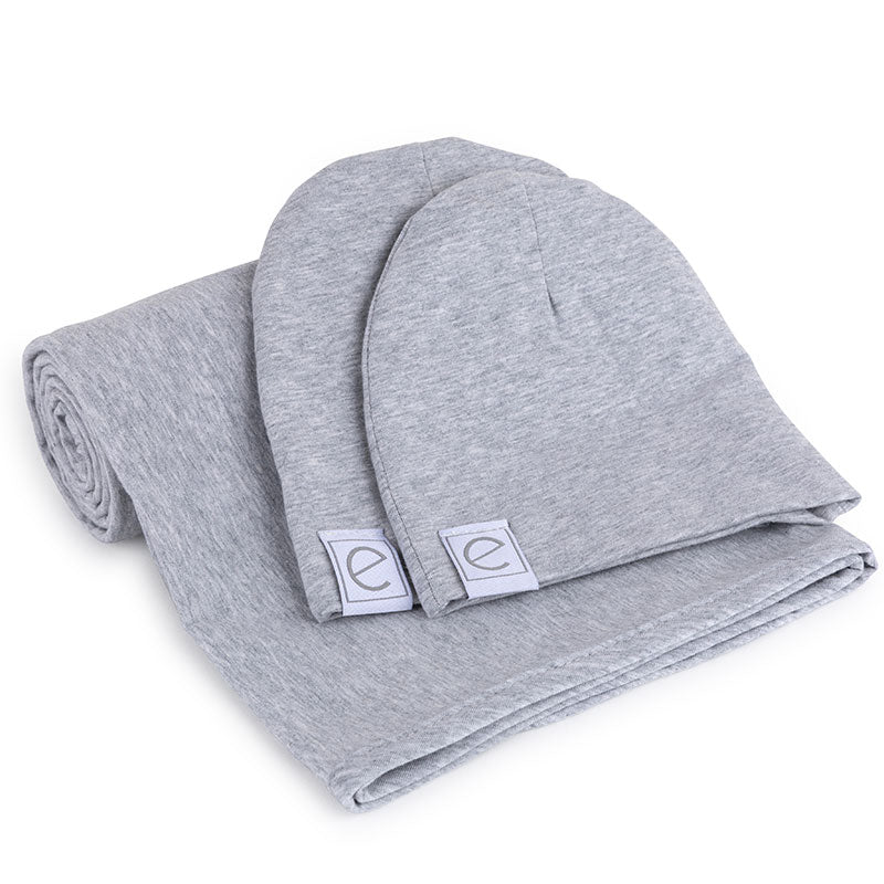 Jersey Knit Cotton Swaddle Blanket and Beanie Gift Set