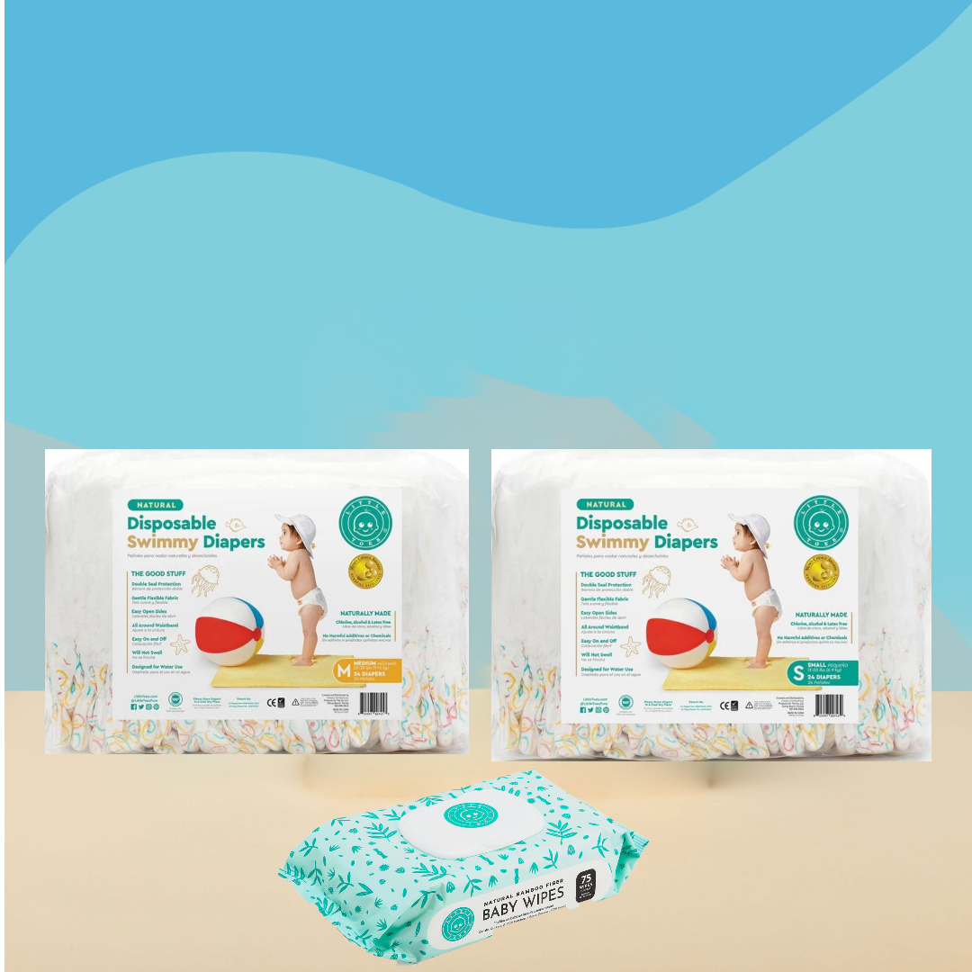 Little Toes Swim & Wipe Bundle - (48 swim diapers, 75 wipes)