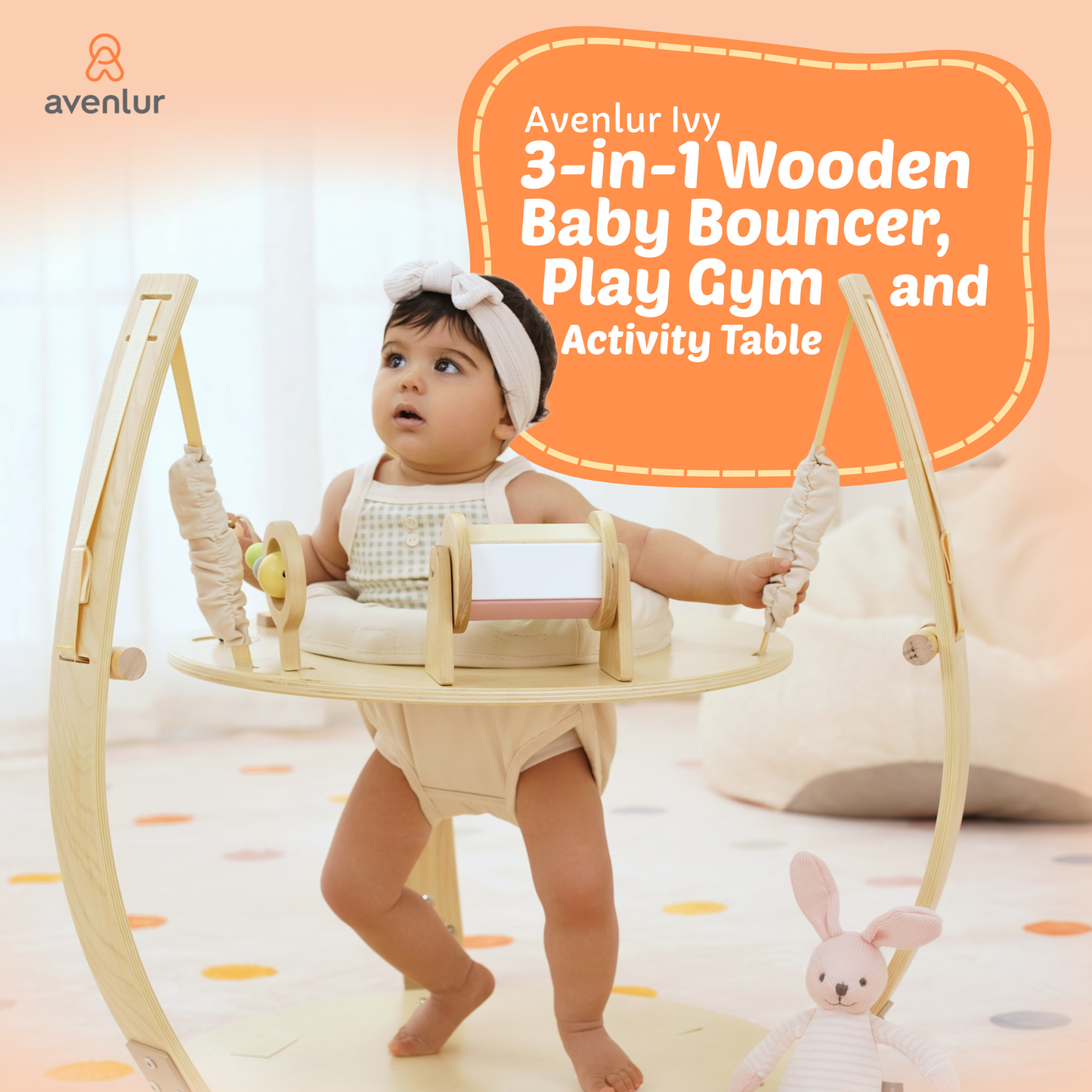 3-in-1 Baby Bouncer, Gym & Toddler Activity Table