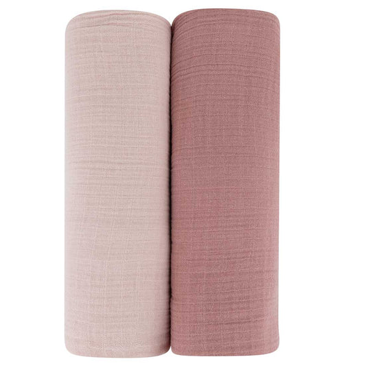 2 Pack Cotton Muslin Swaddle Blanket