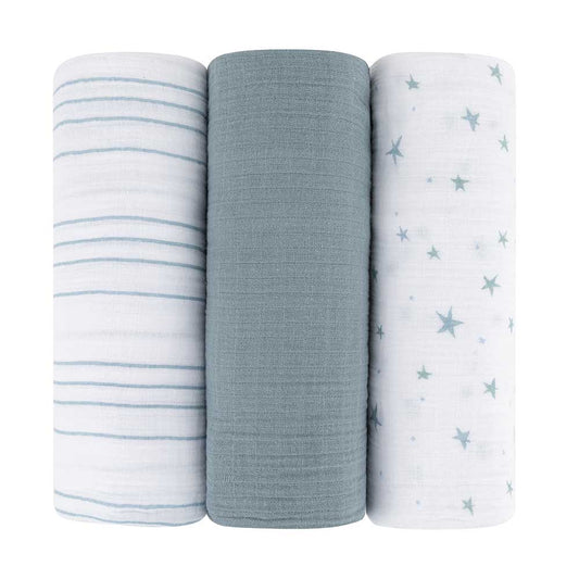 3 Pack Cotton Muslin Swaddle Blanket