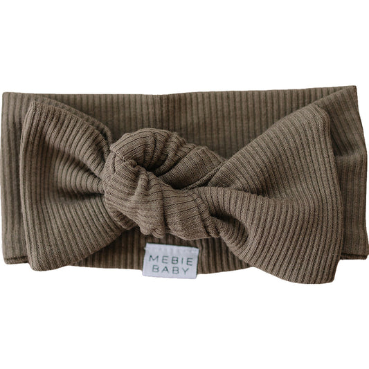 Cocoa Organic Cotton Ribbed Head Wrap