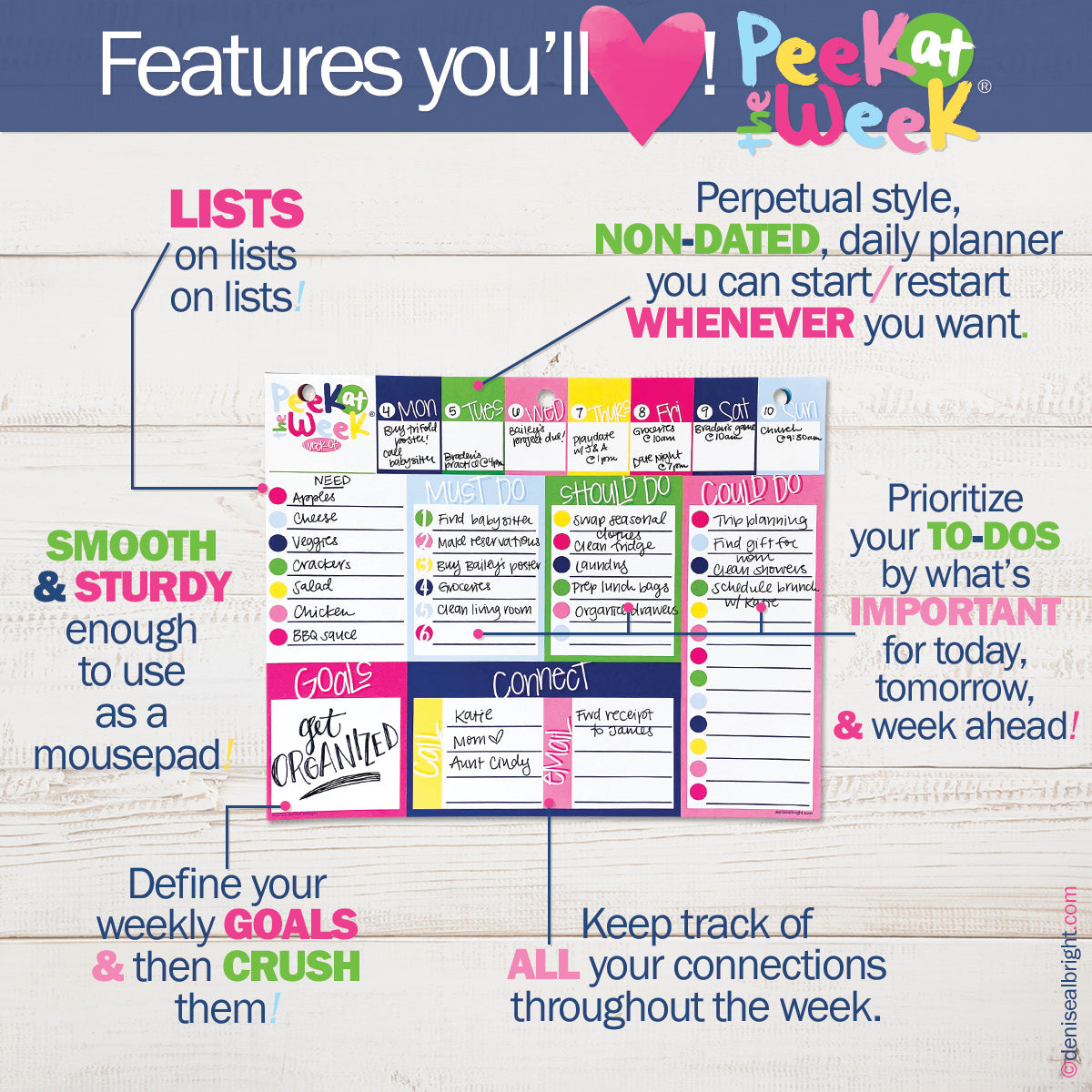 Peek at the Week® Weekly Planner Pad