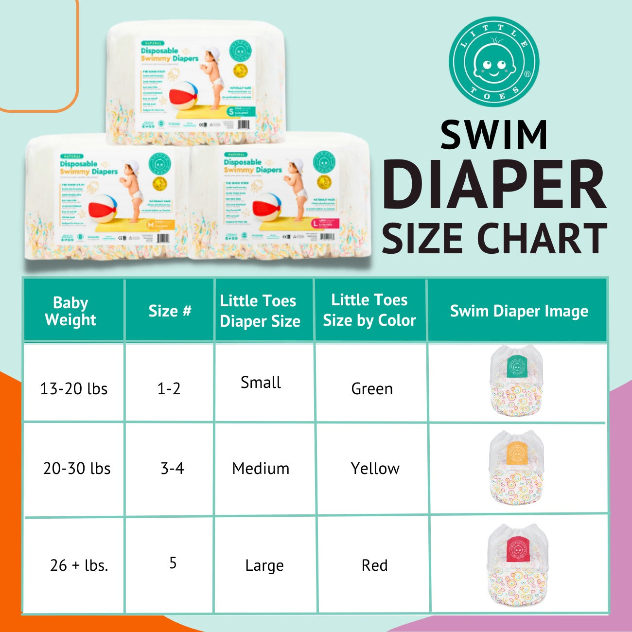 Little Toes Swim & Wipe Bundle - (48 swim diapers, 75 wipes)