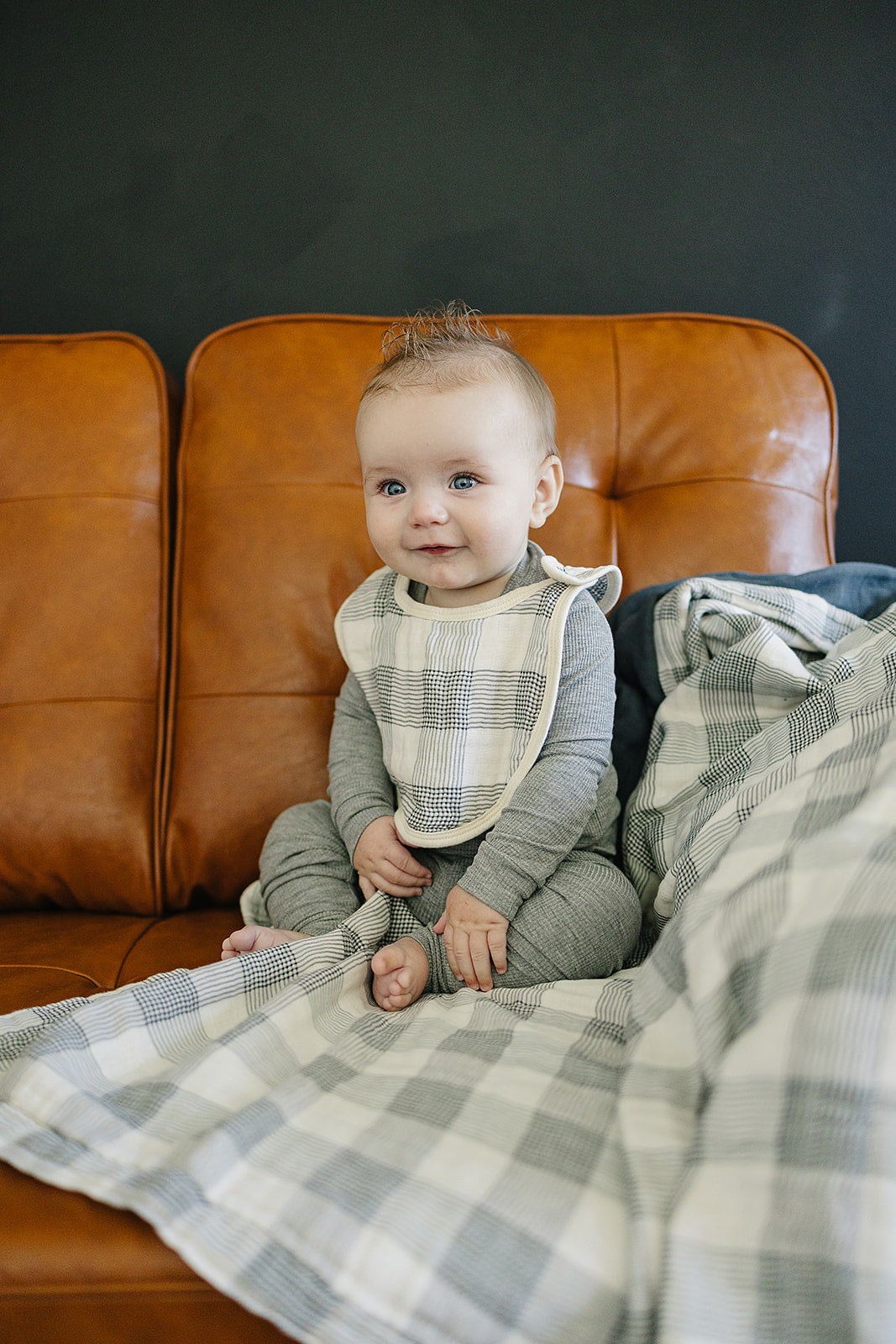 Coastal Plaid + Navy Muslin Quilt