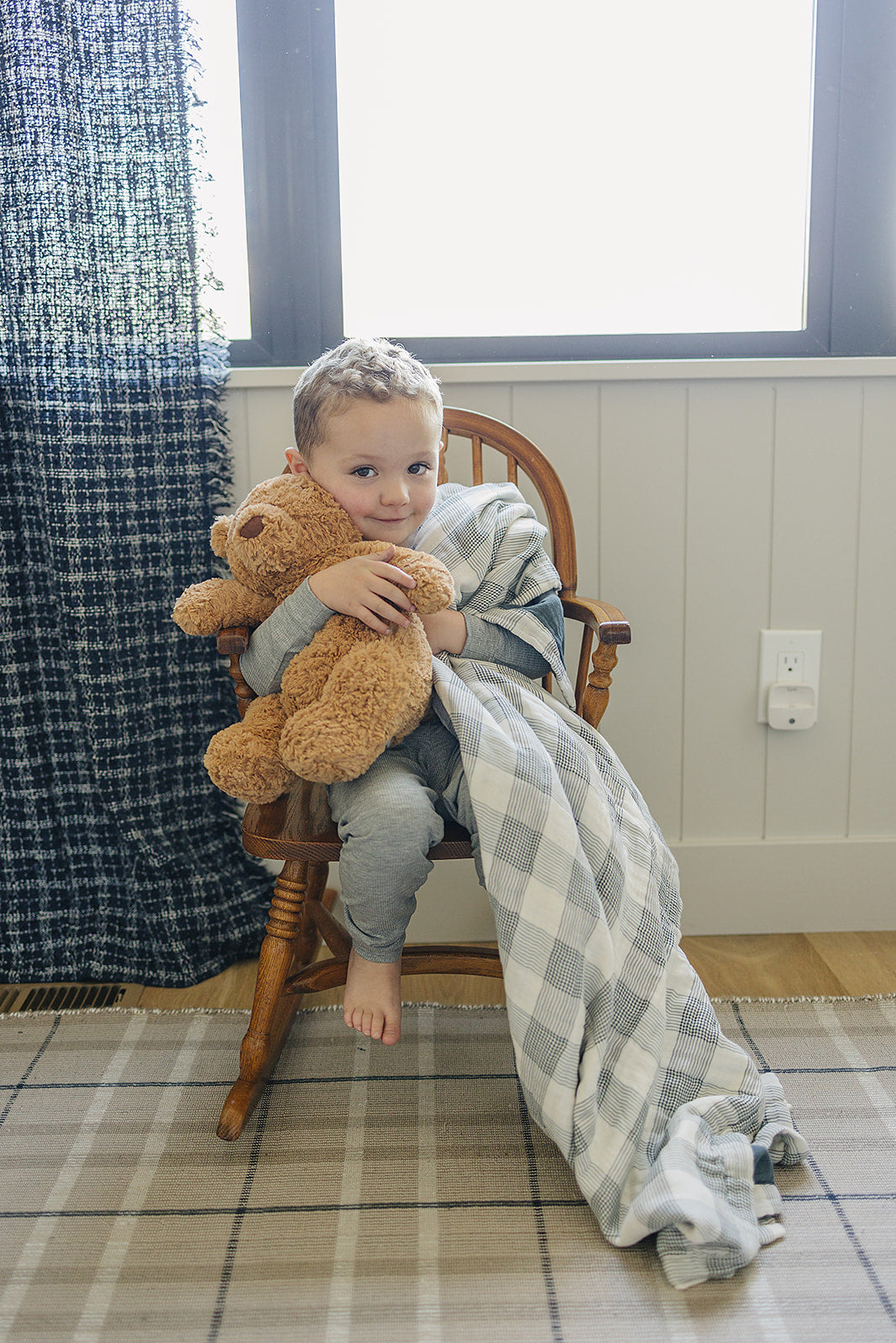 Coastal Plaid + Navy Muslin Quilt