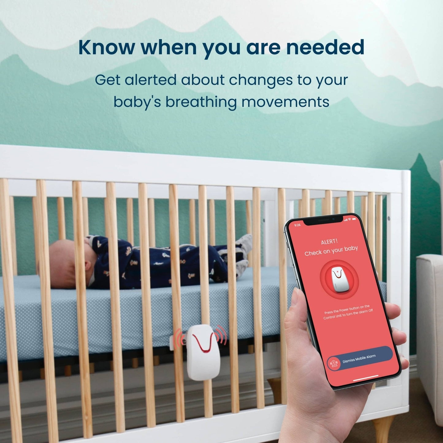 Babysense Connect Sleep Monitor: Baby Breathing Motion with Sleep Analytics