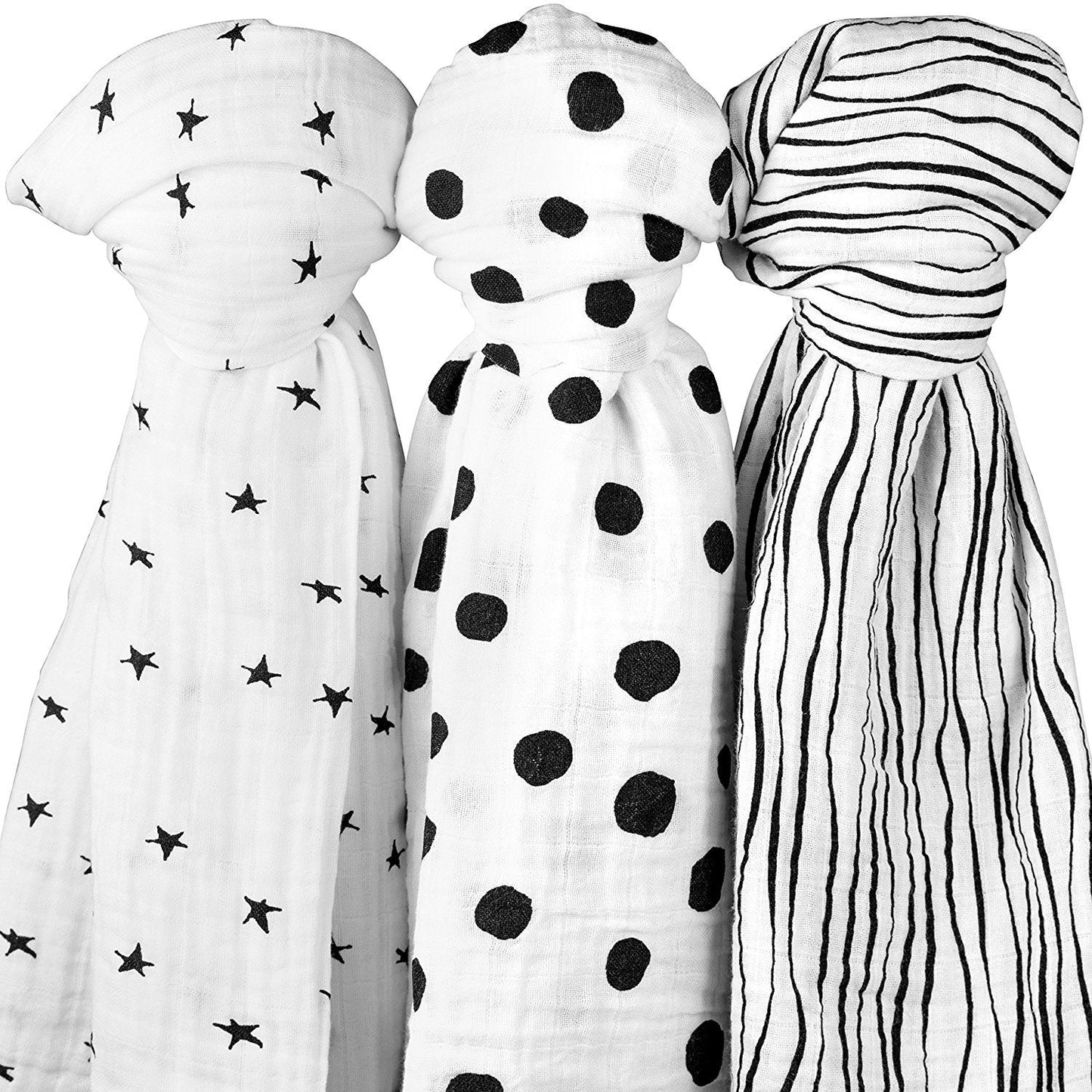 3 Pack Cotton Muslin Swaddle Blanket