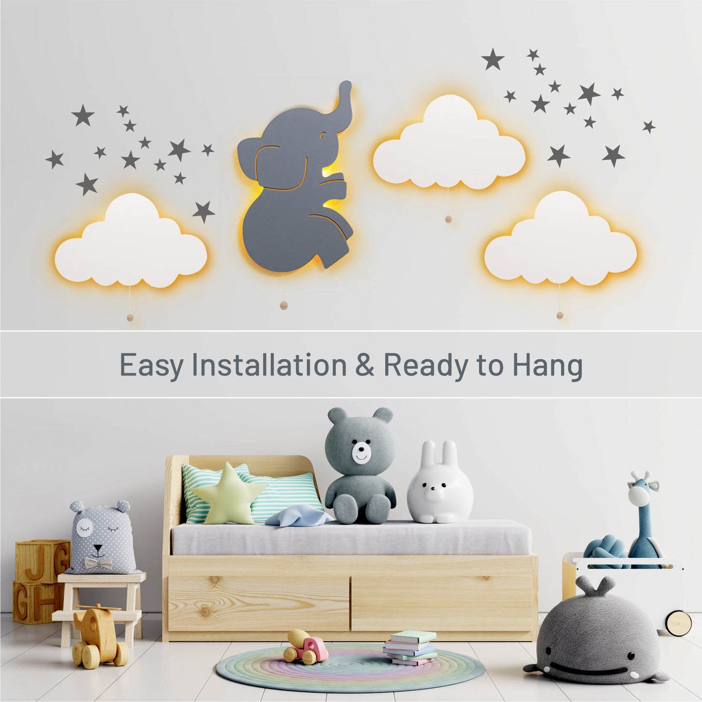 LumiDreams Wall Light - Kid's Decor Nightlight Elephant