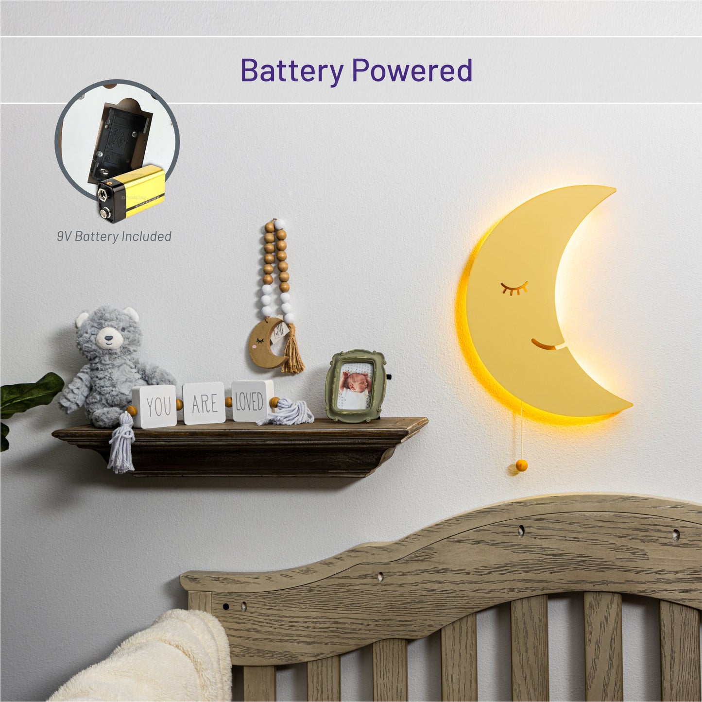 LumiDreams Wall Light - Kid's Decor Nightlight Moon