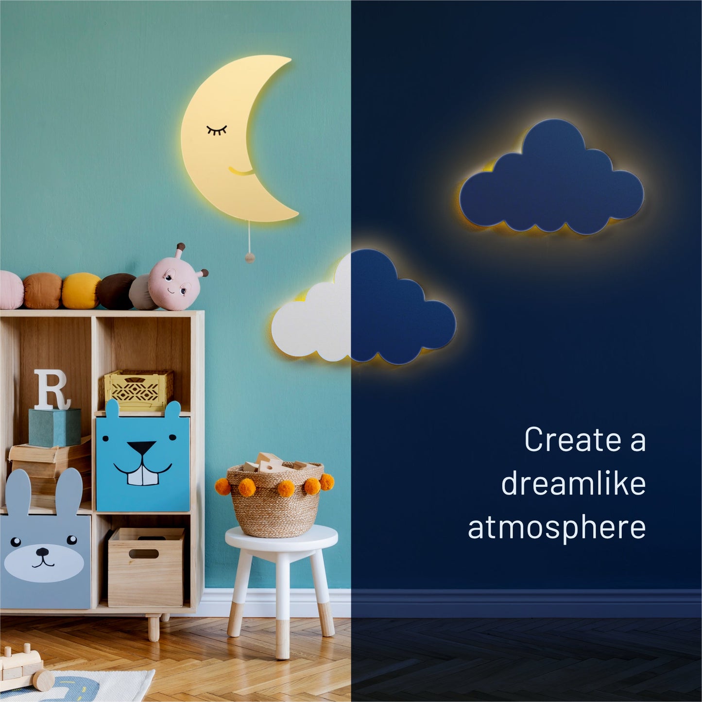 LumiDreams Wall Light - Kid's Decor Nightlight Moon