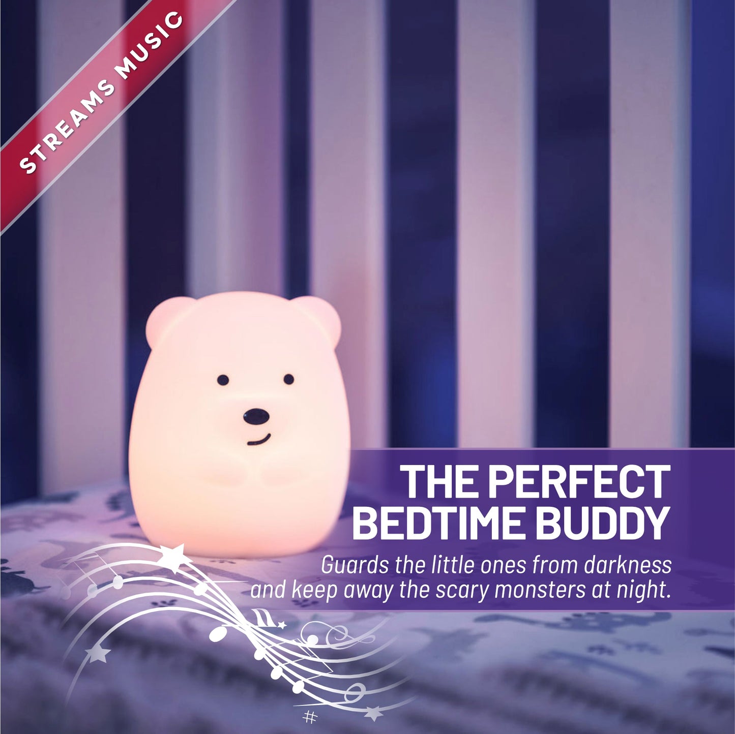 LumiPets® - Bluetooth - Bear - Children's Nursery Touch Night Light